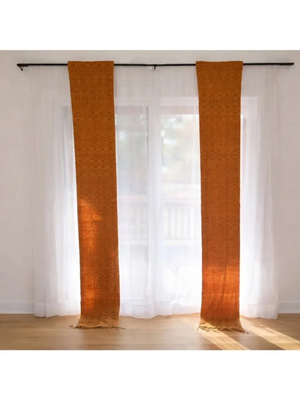 Vintage Hand Loomed Window Treatment 2 Panel Set 14